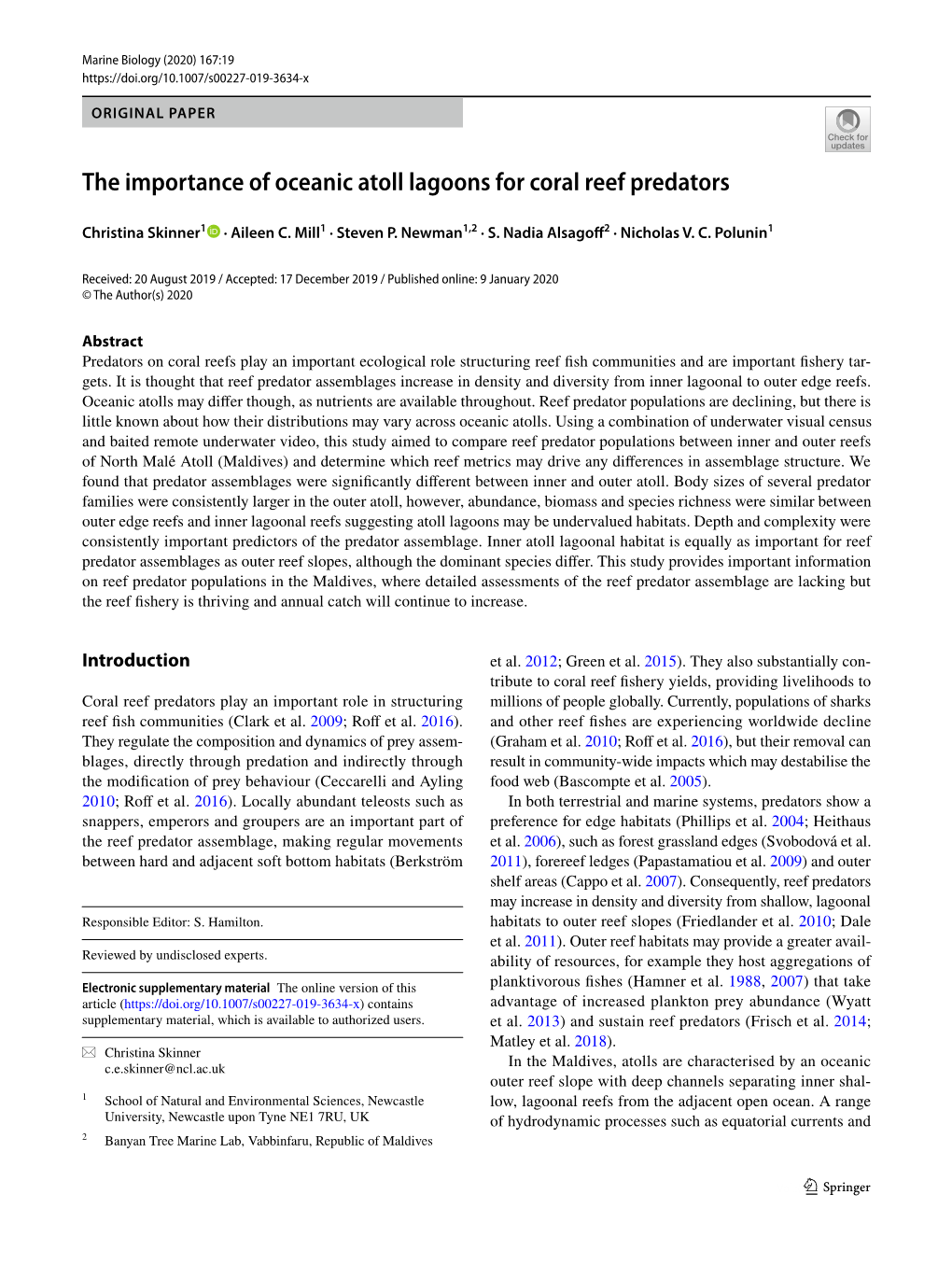 The Importance of Oceanic Atoll Lagoons for Coral Reef Predators