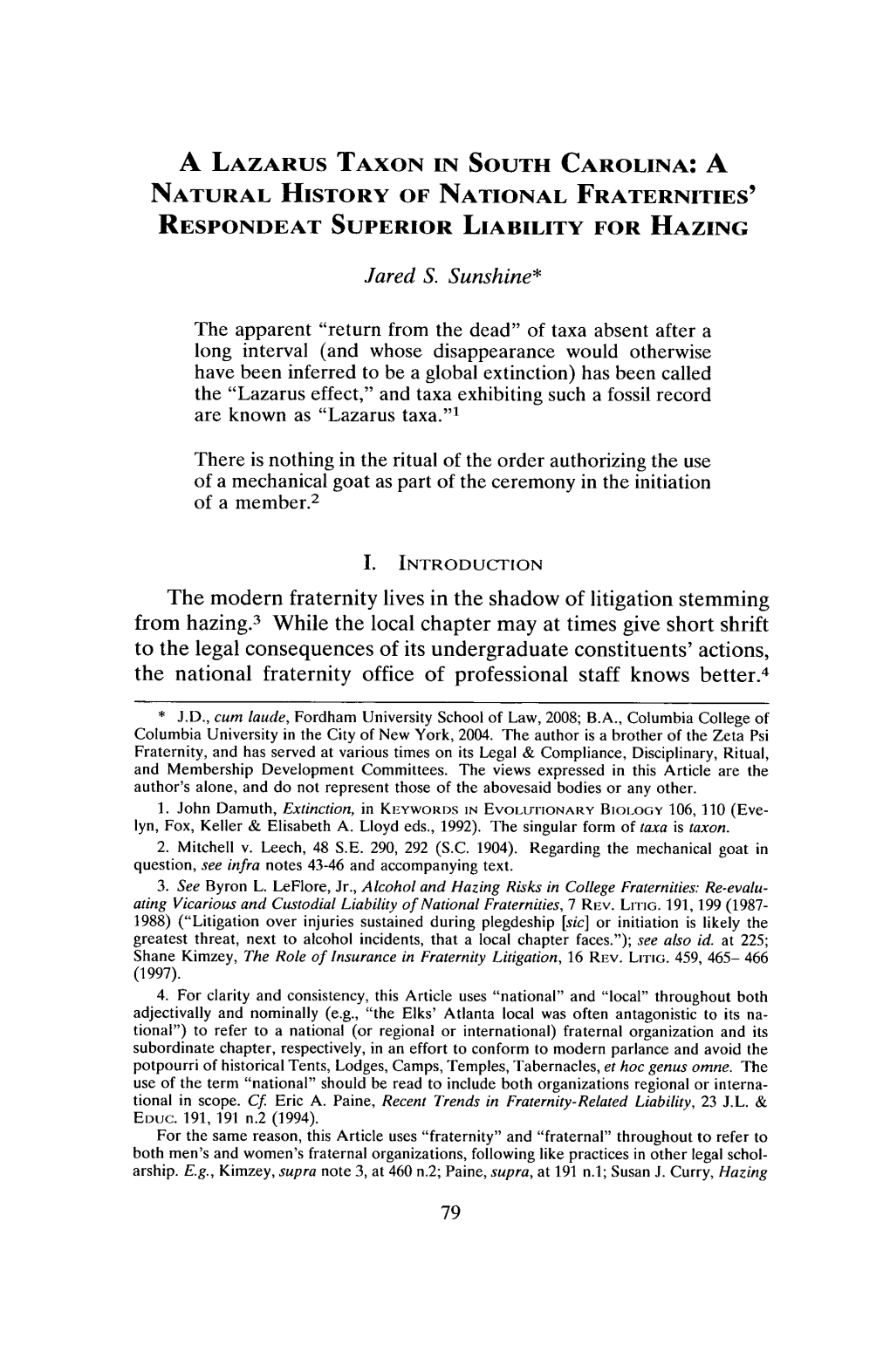 A Natural History of National Fraternities' Respondeat Superior Liability for Hazing