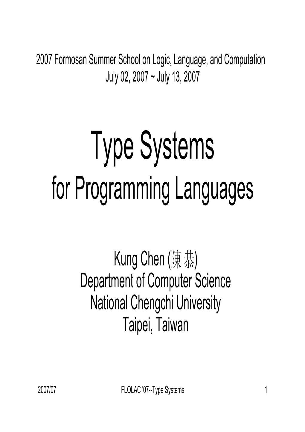 Polymorphic Type Systems
