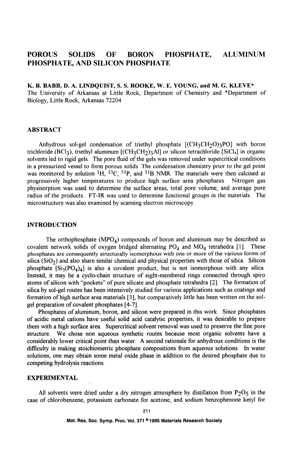 Porous Solids of Boron Phosphate, Aluminum Phosphate, and Silicon Phosphate