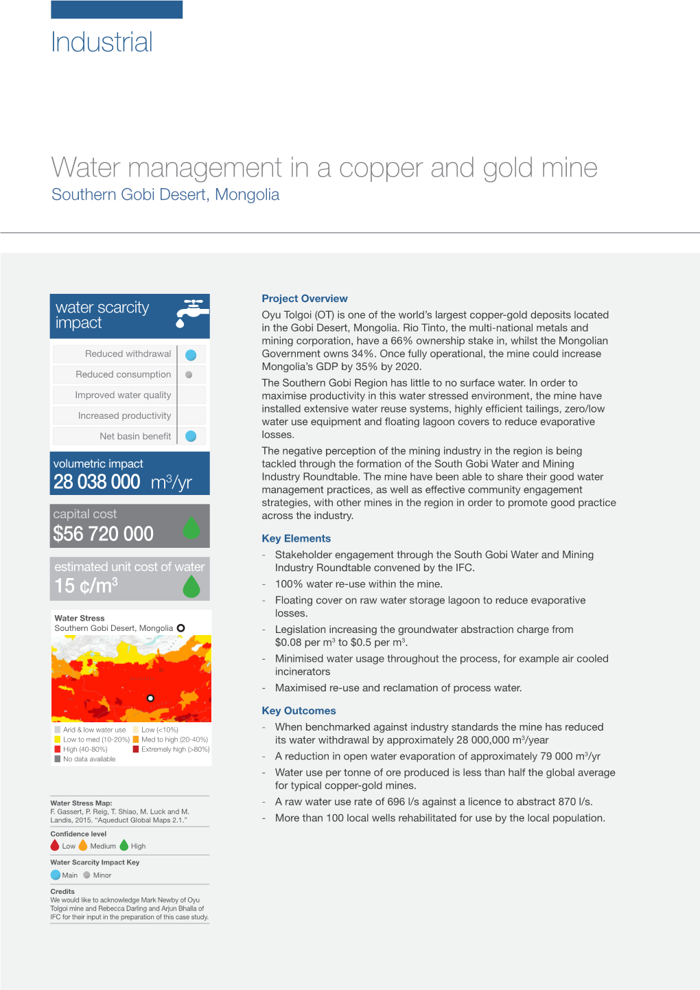 Industrial Water Management in a Copper and Gold Mine