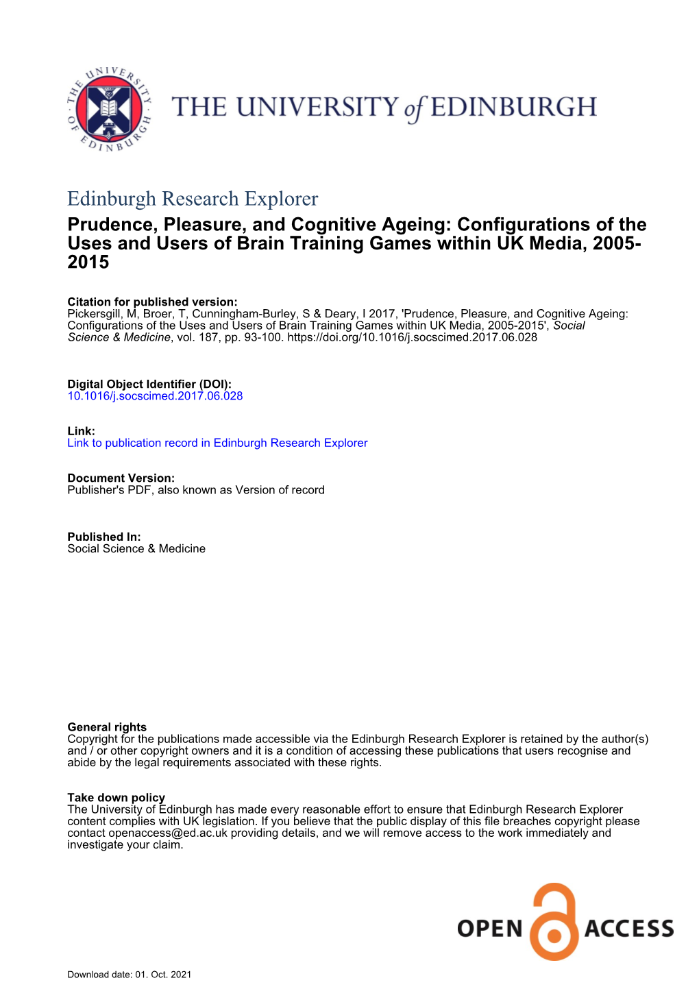 Configurations of the Uses and Users of Brain Training Games Within UK Media, 2005