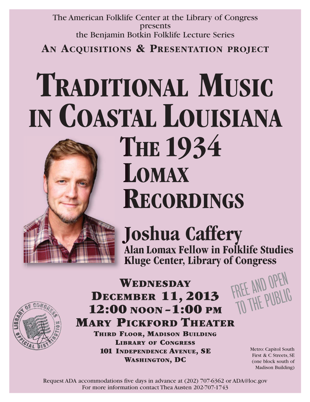 Traditional Music of Coastal Louisiana: the 1934 Lomax Recordings