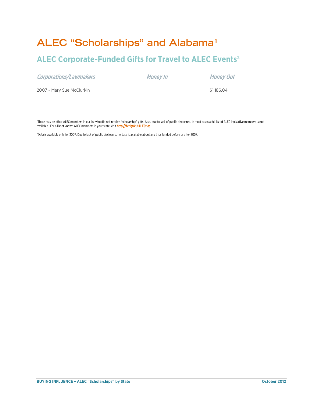 ALEC “Scholarships” and Alabama¹