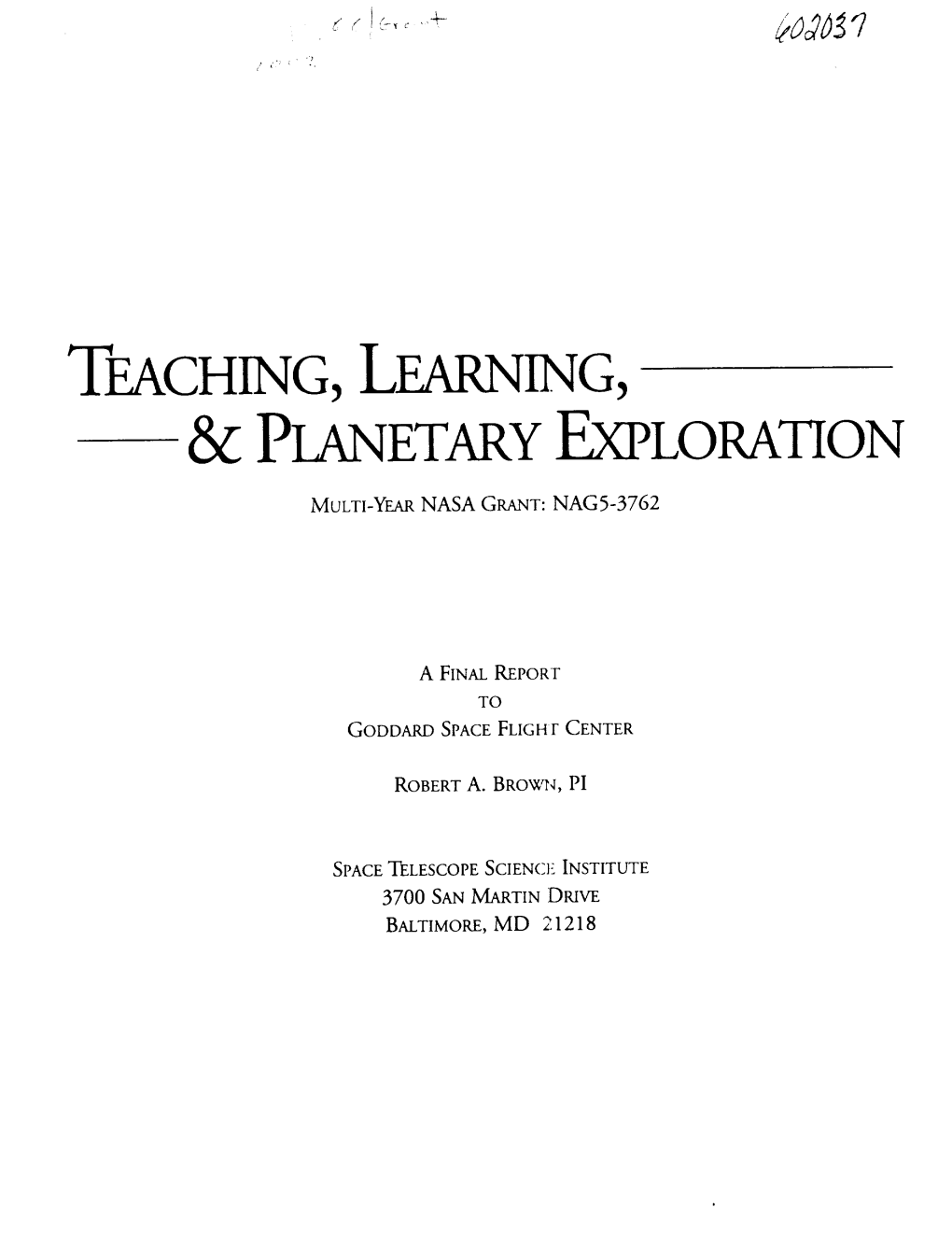 Teaching, Learning, & Planetary Exploration