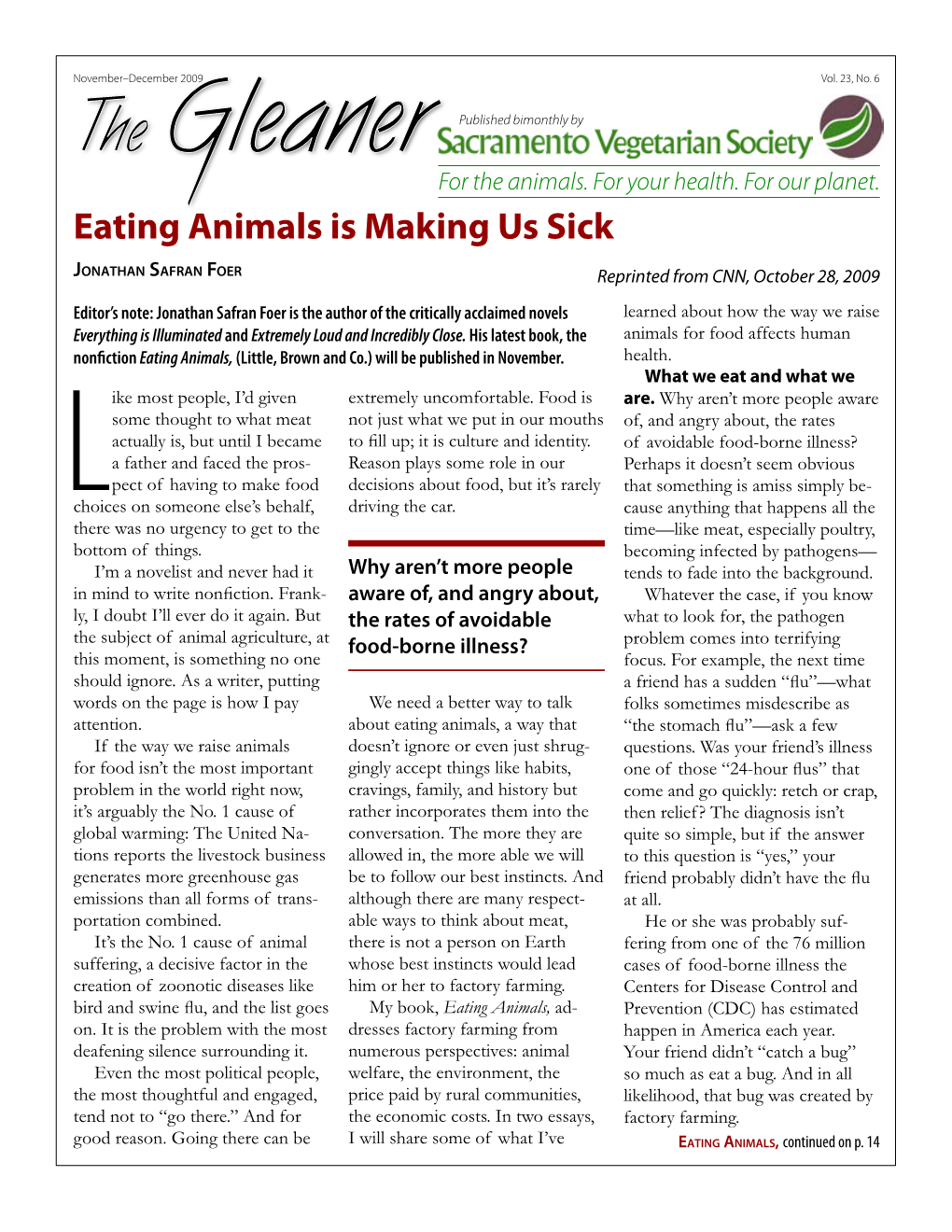 Eating Animals Is Making Us Sick