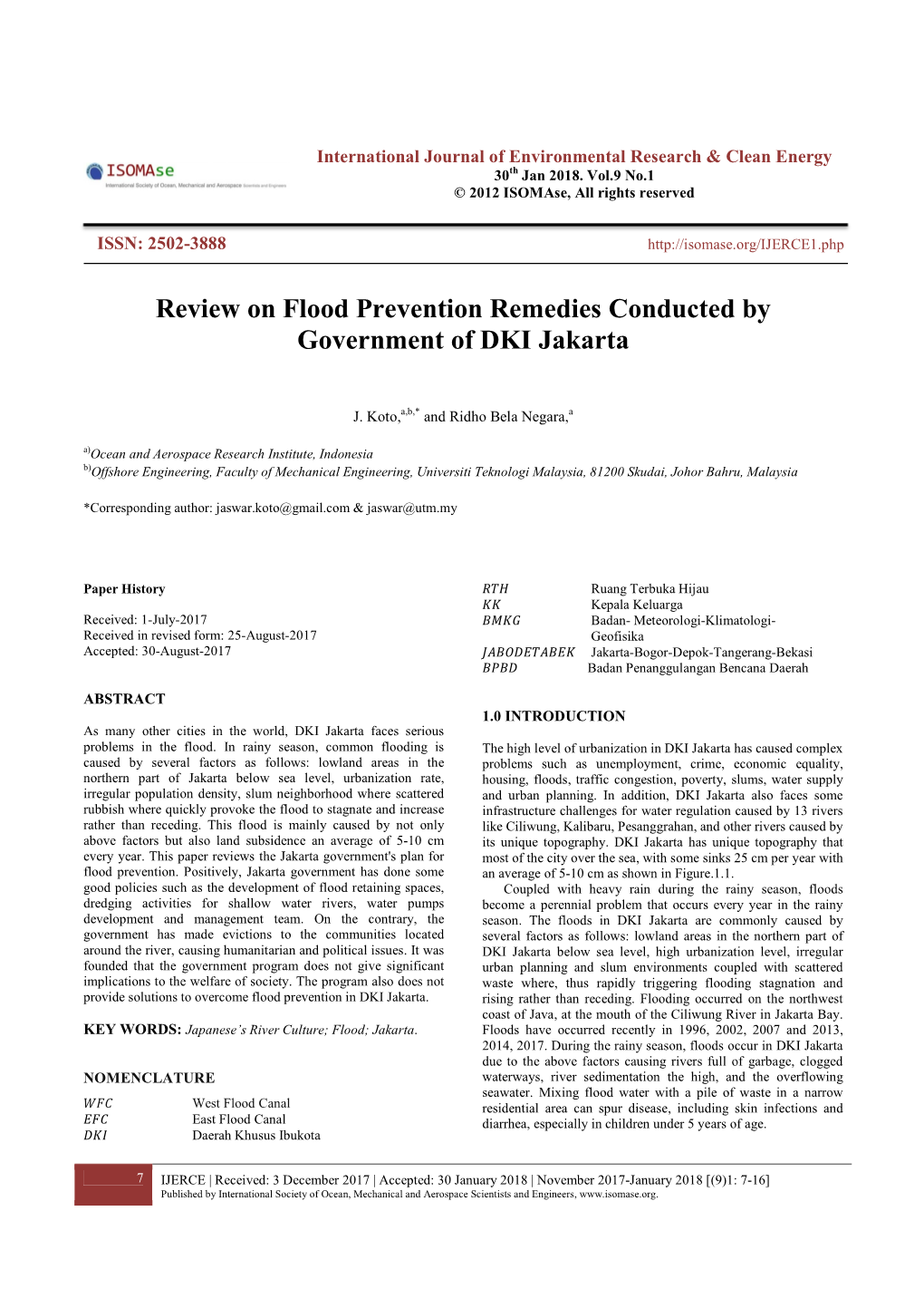 Review on Flood Prevention Remedies Conducted by Government of DKI Jakarta