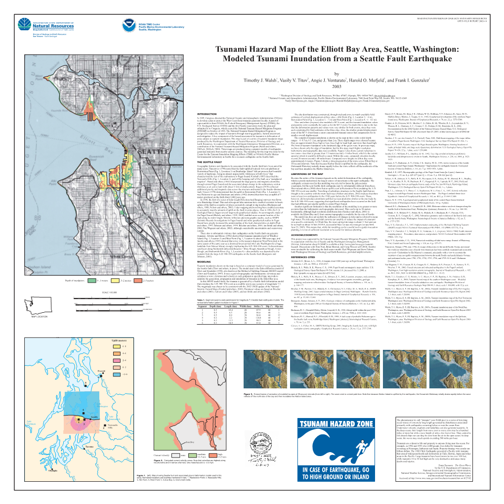 Tsunami Hazard Map of the Elliott Bay Area, Seattle, Washington: Modeled Tsunami Inundation from a Seattle Fault Earthquake