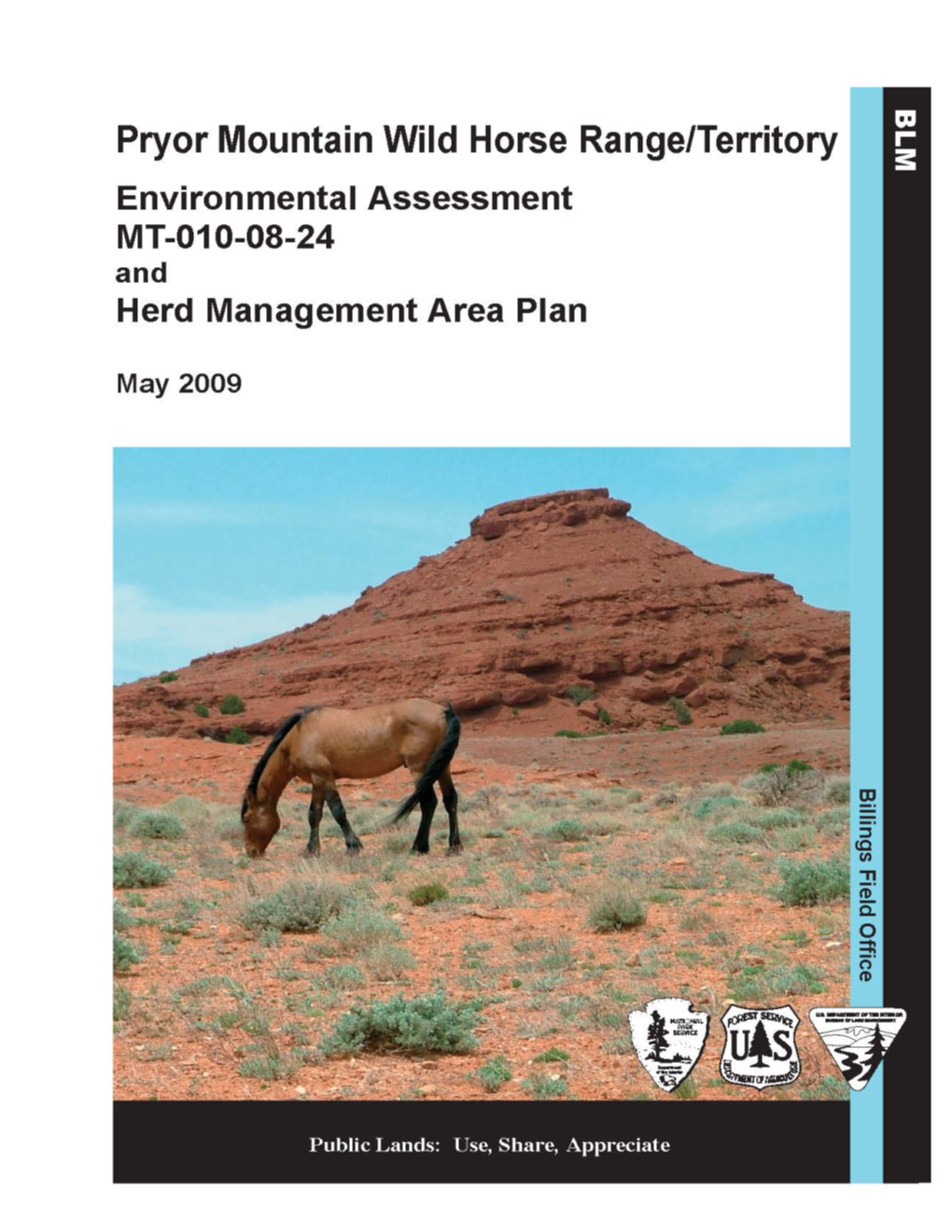 Pryor Mountain Wild Horse Range Draft Herd Management Area Plan and Preliminary Environmental Assessment Were Issued for Public Comment and Review