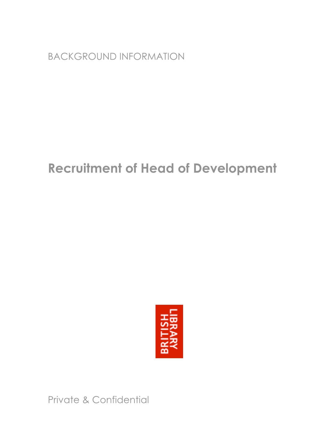 Recruitment of Head of Development