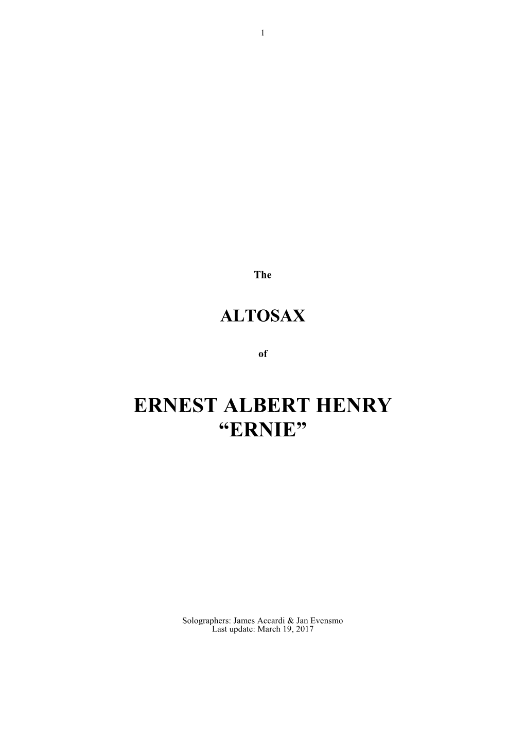 Download the Alto Saxophone of Ernie Henry