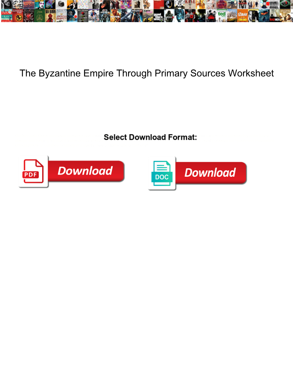 The Byzantine Empire Through Primary Sources Worksheet