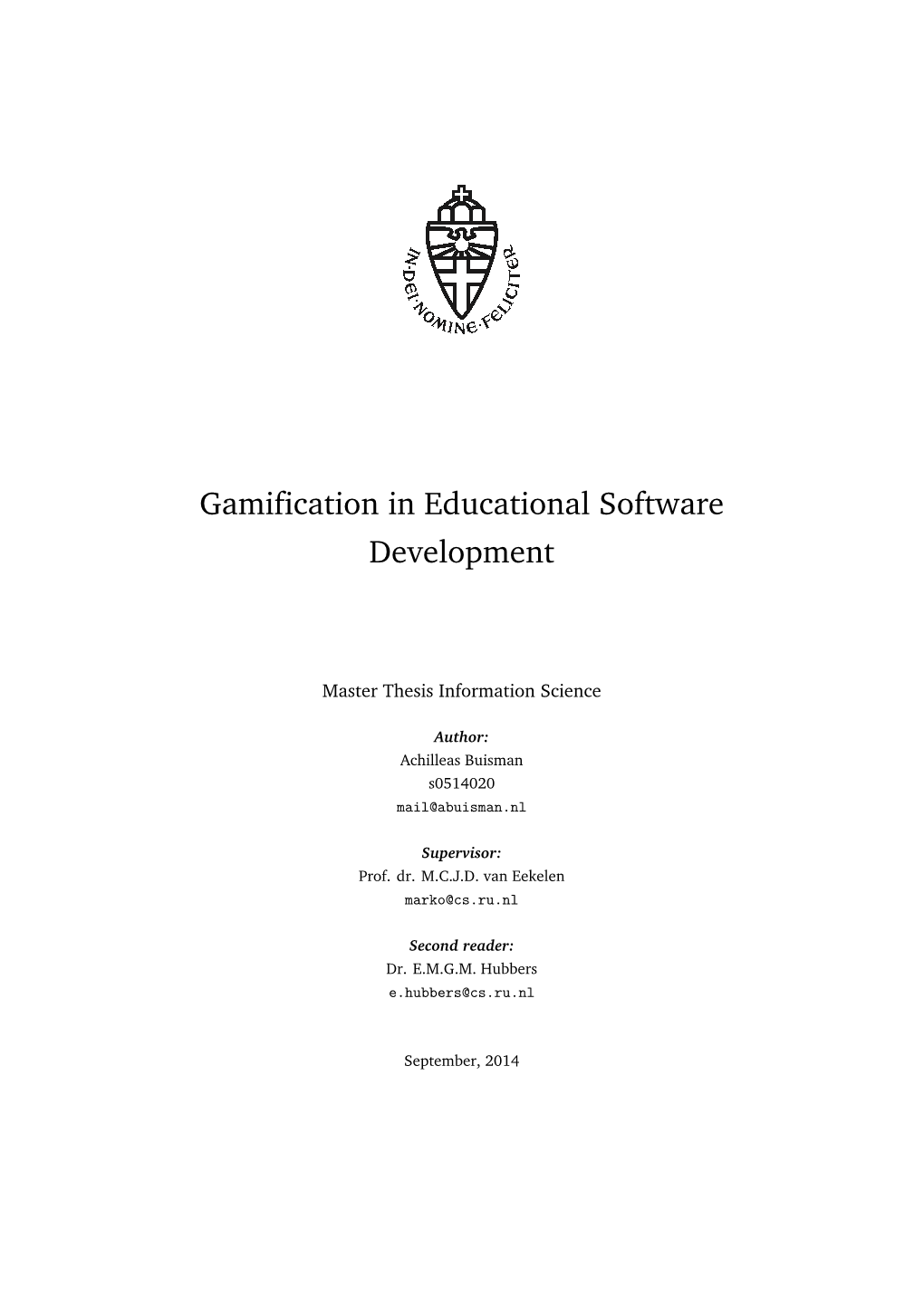 Gamification in Educational Software Development