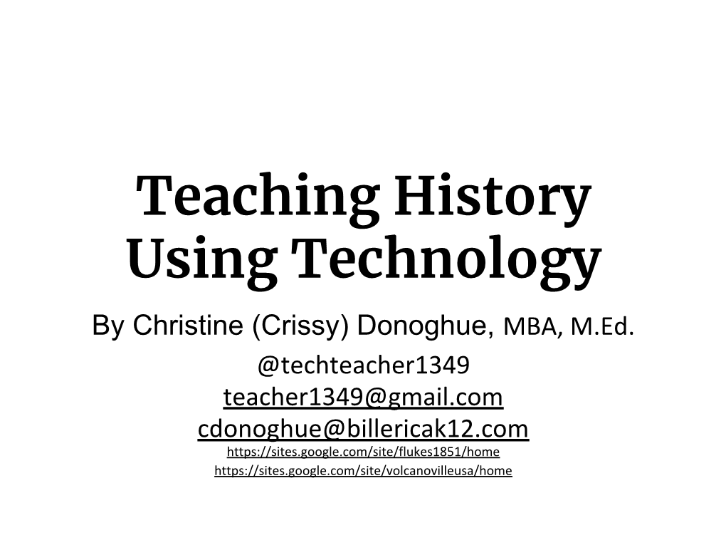 Teaching History Using Technology