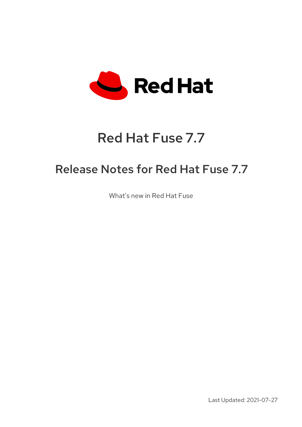 Release Notes for Red Hat Fuse 7.7