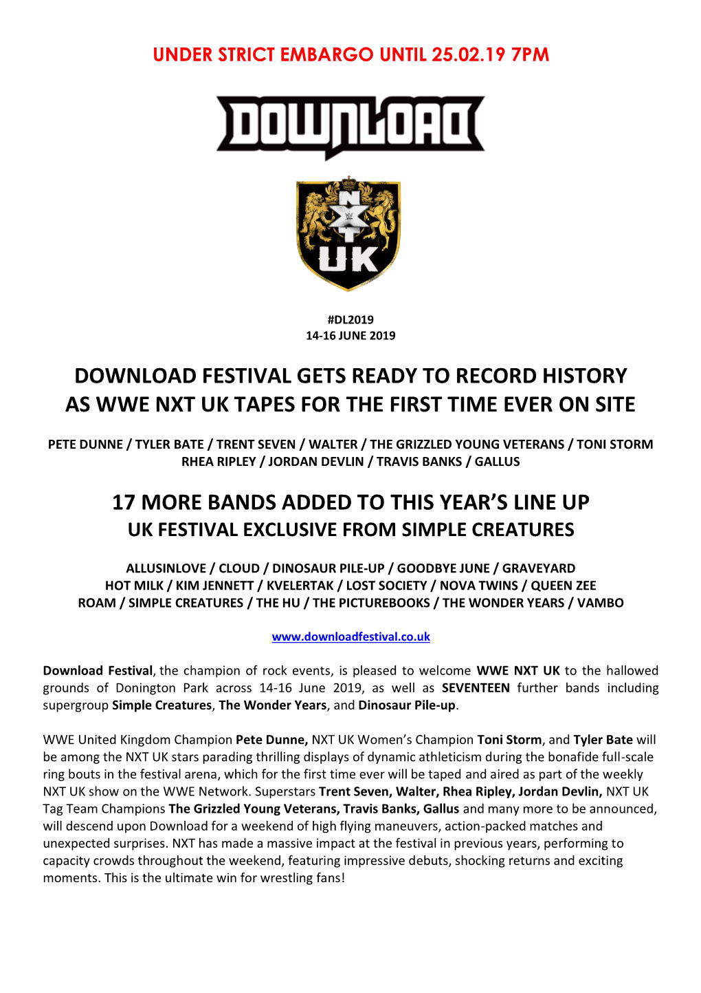 Download Festival Gets Ready to Record History As Wwe Nxt Uk Tapes for the First Time Ever on Site