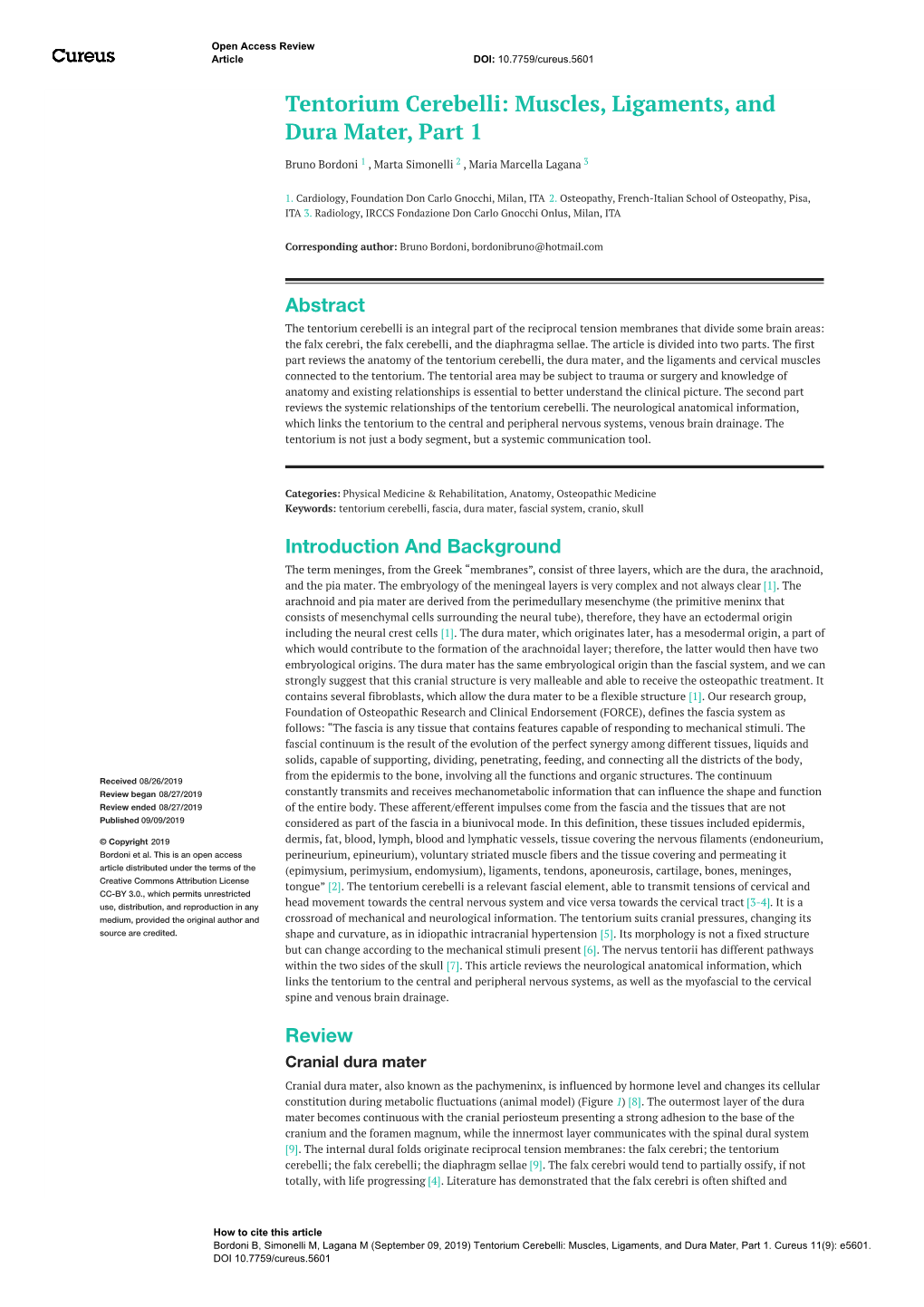 Tentorium Cerebelli: Muscles, Ligaments, and Dura Mater, Part 1