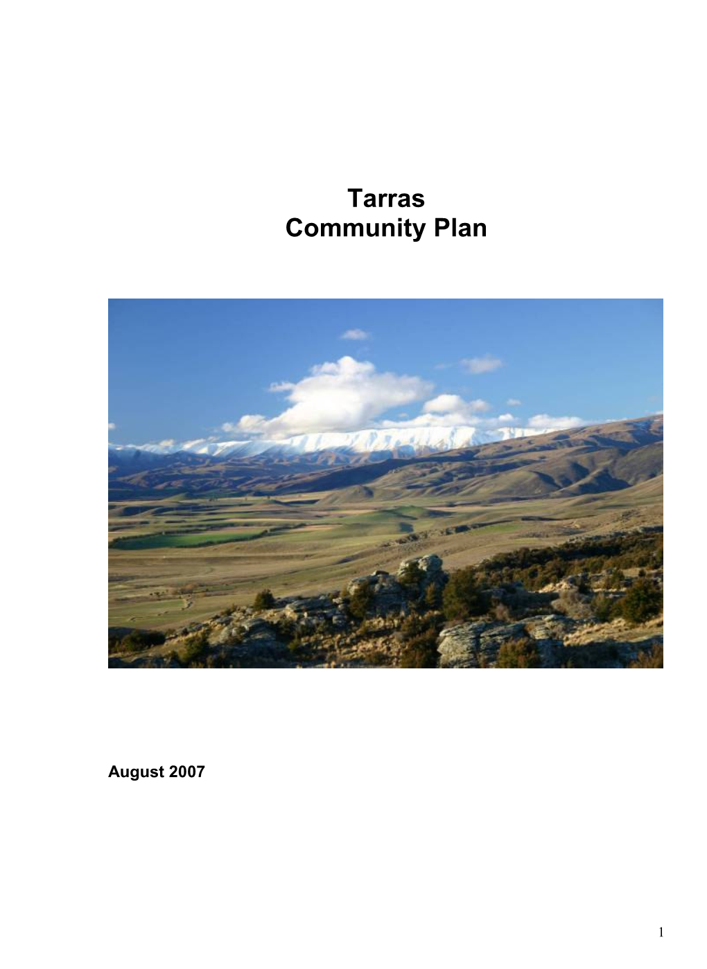 Tarras Community Plan
