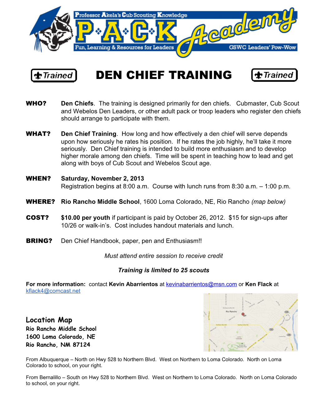 Den Chief Training