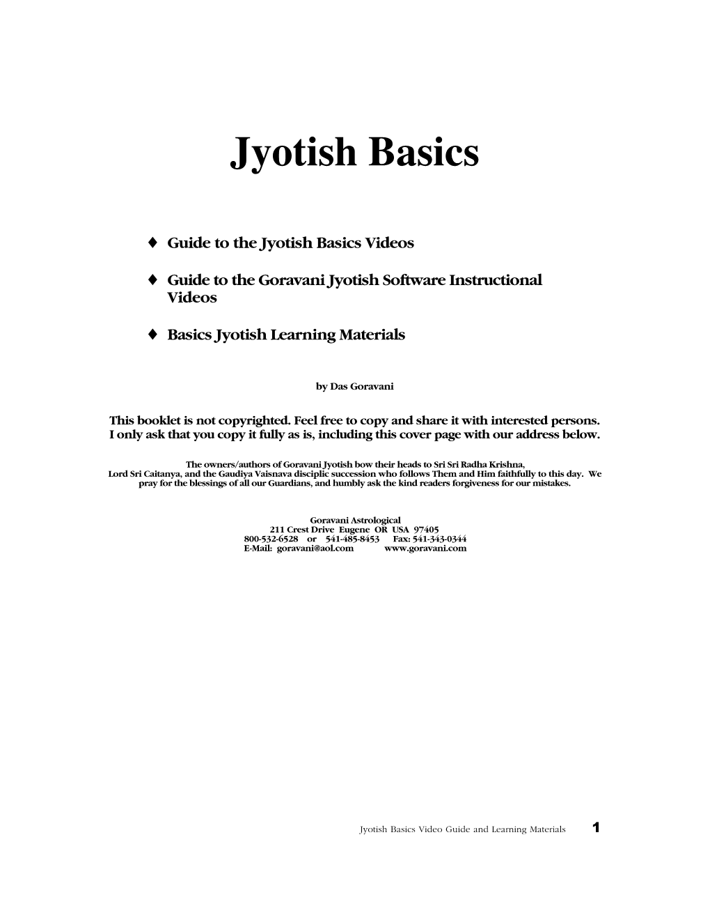 Jyotish Basics