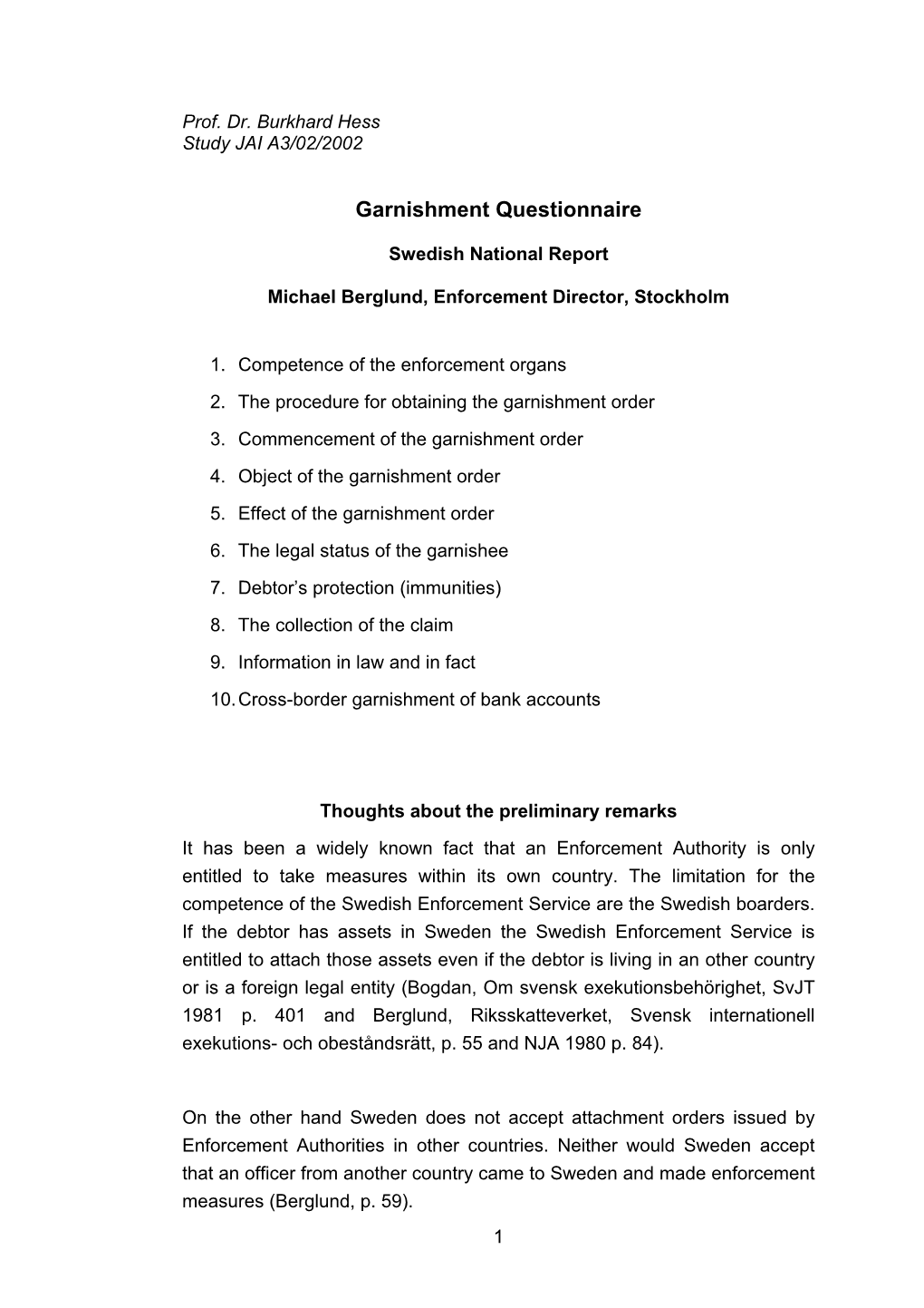 Garnishment Questionnaire