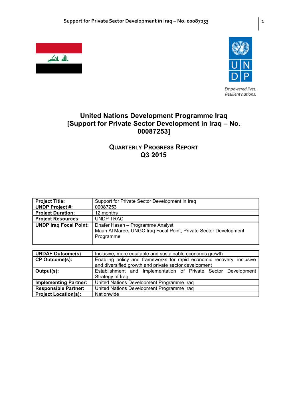 United Nations Development Programme Iraq