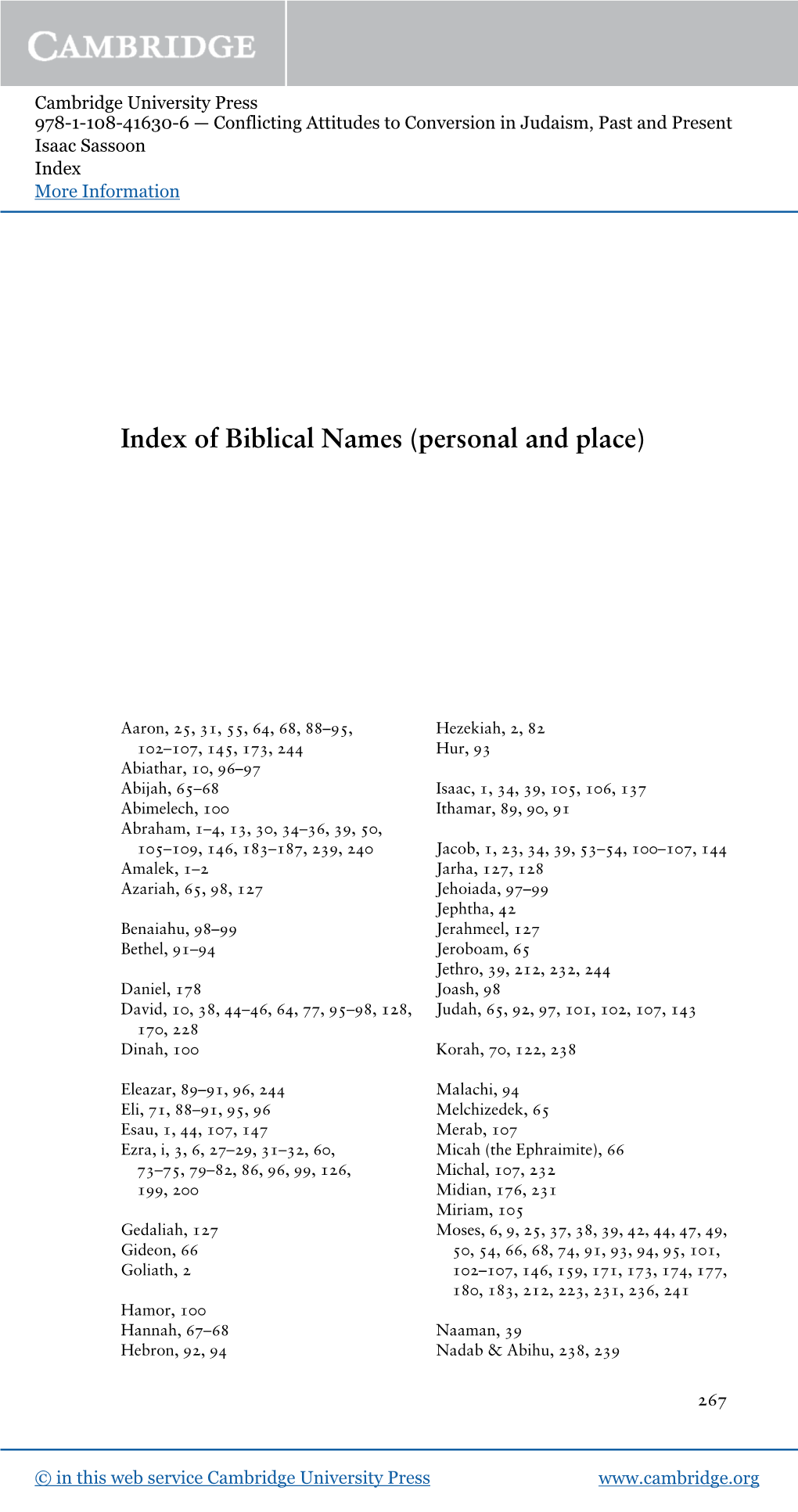 Index of Biblical Names (Personal and Place)