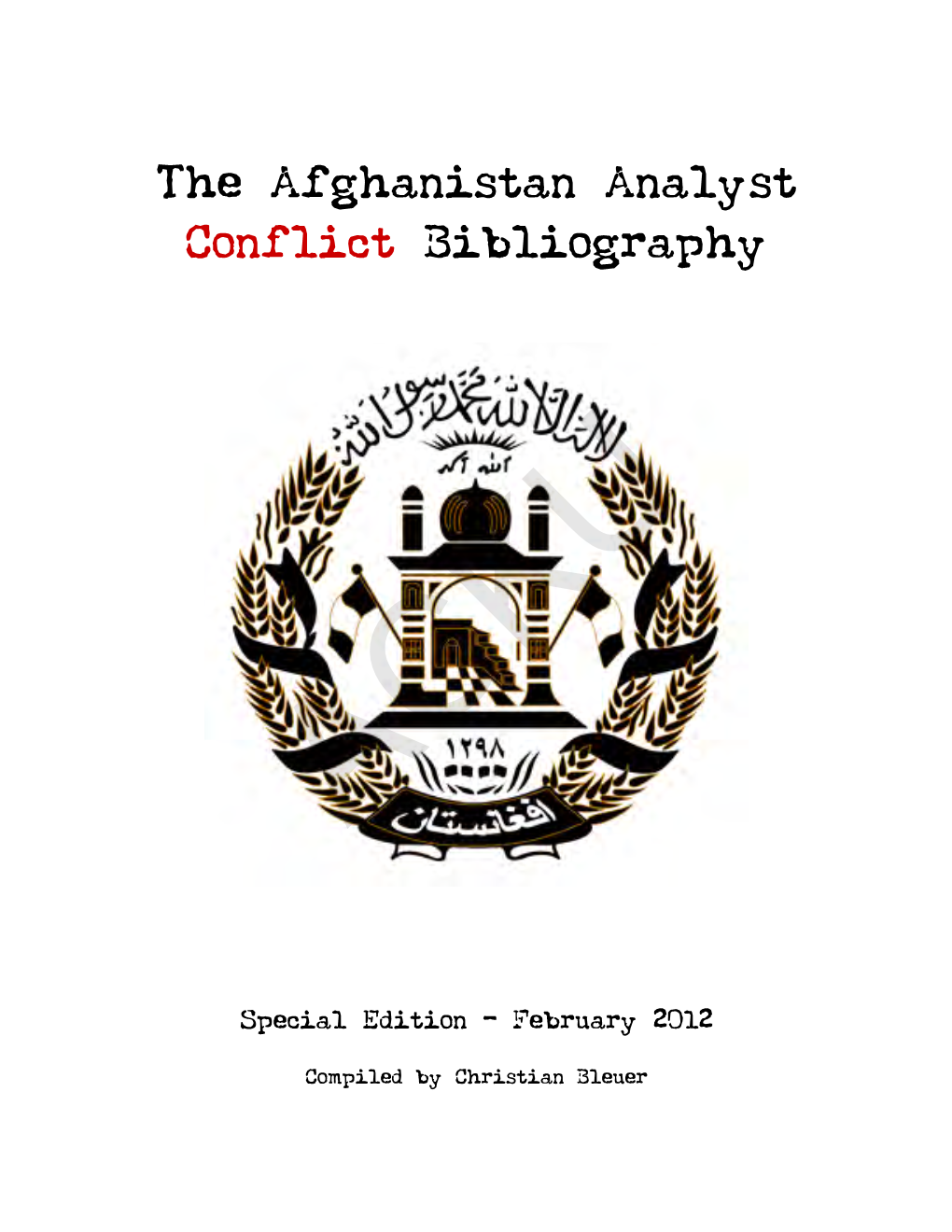 The Afghanistan Analyst Conflict Bibliography