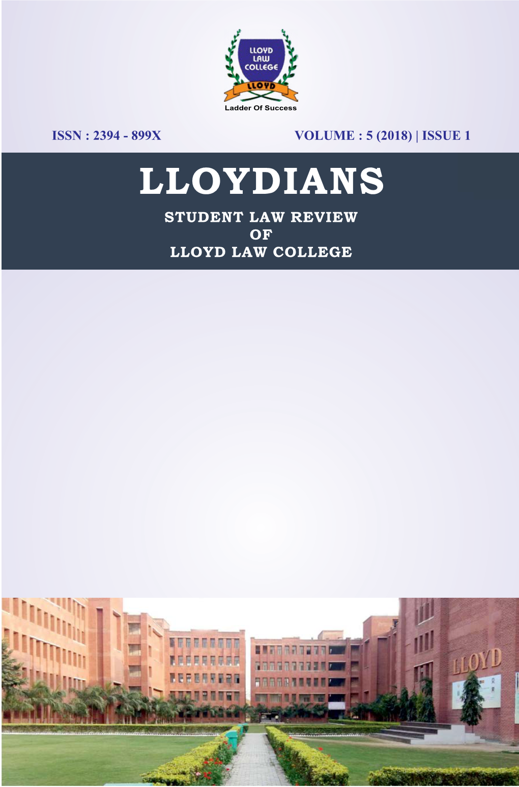 Lloydians Vol 5(1) 2018.Pdf