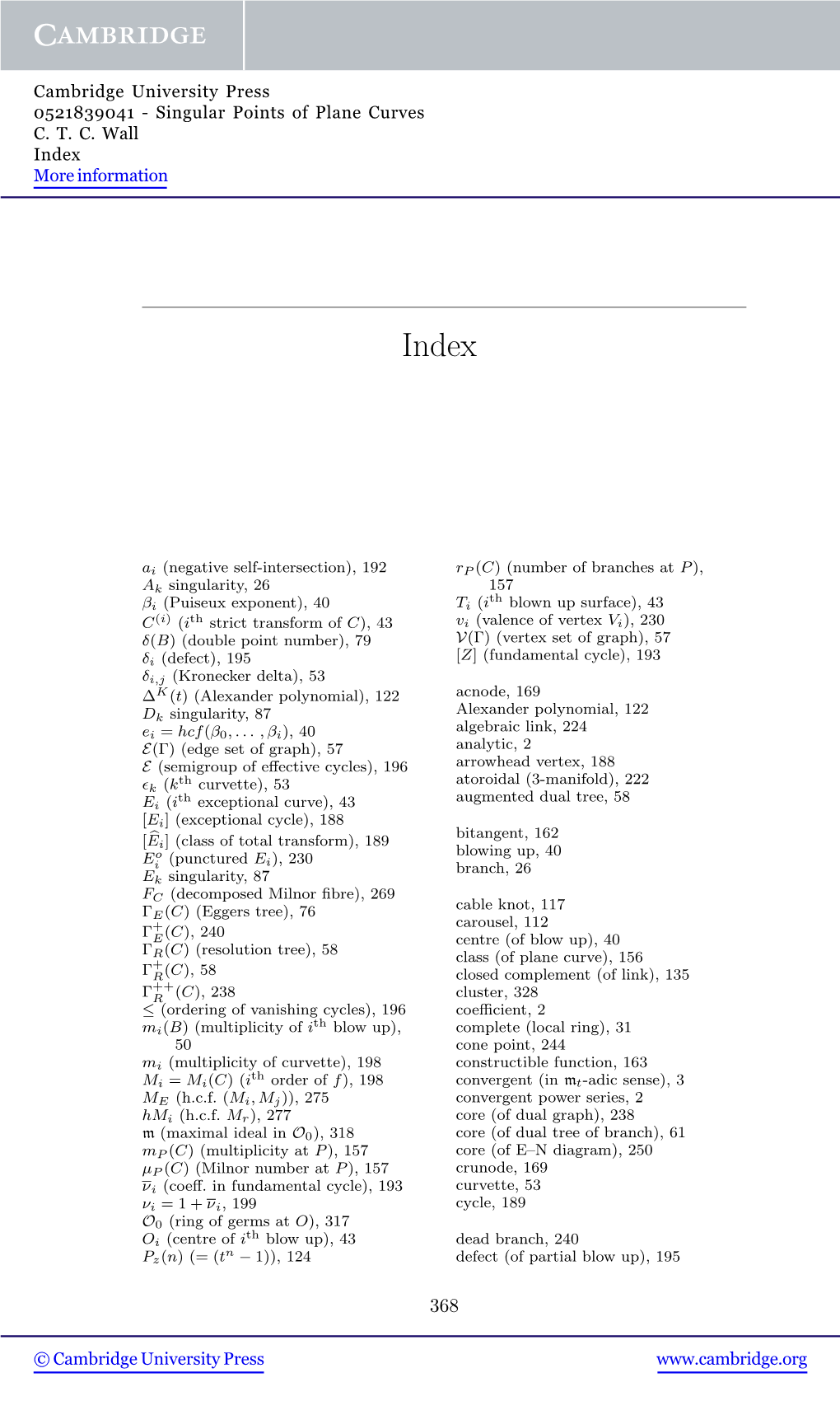 Singular Points of Plane Curves C