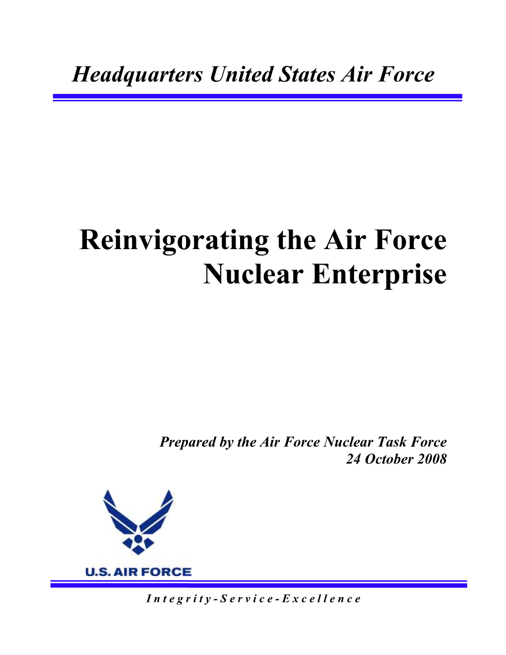 Reinvigorating the Air Force Nuclear Enterprise