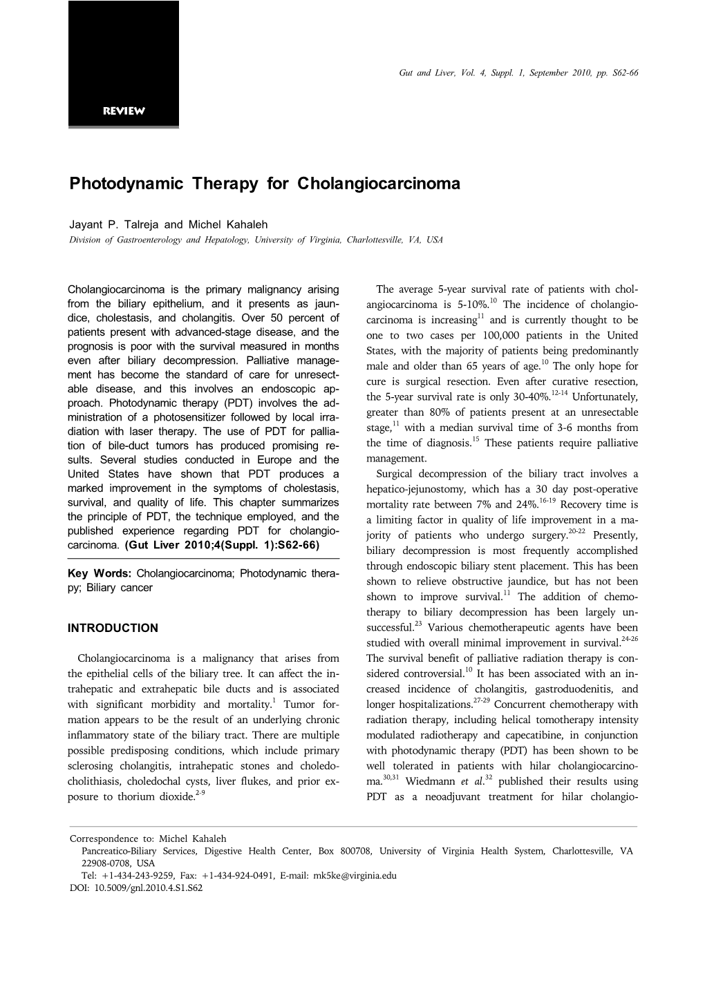 Photodynamic Therapy for Cholangiocarcinoma