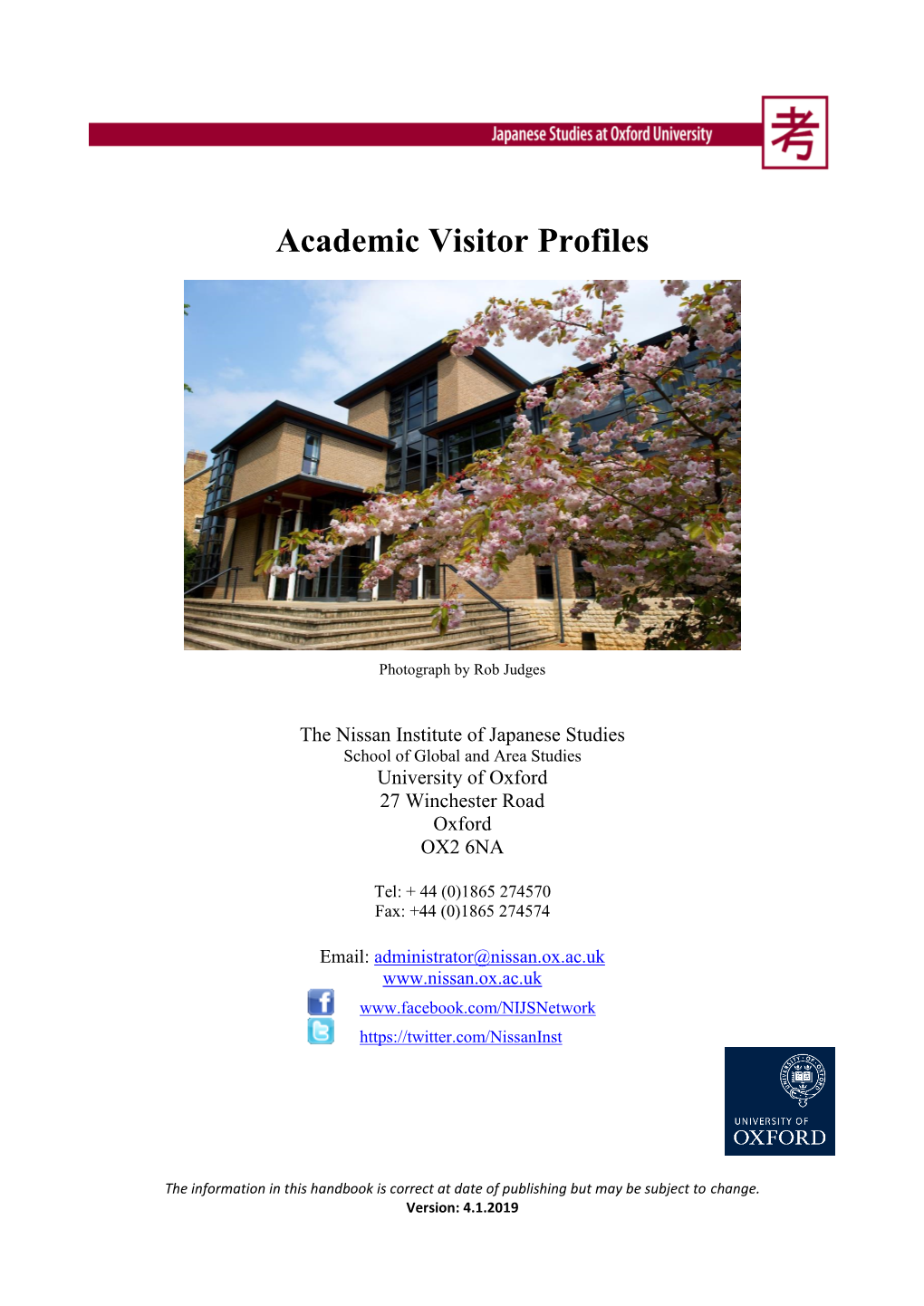 Academic Visitor Profiles