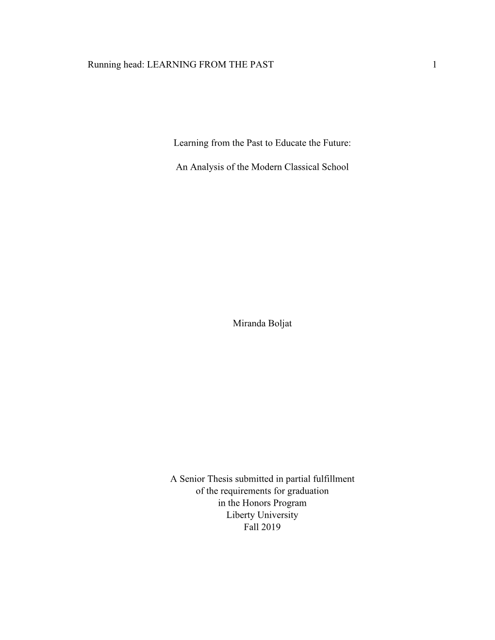 An Analysis of the Modern Classical School