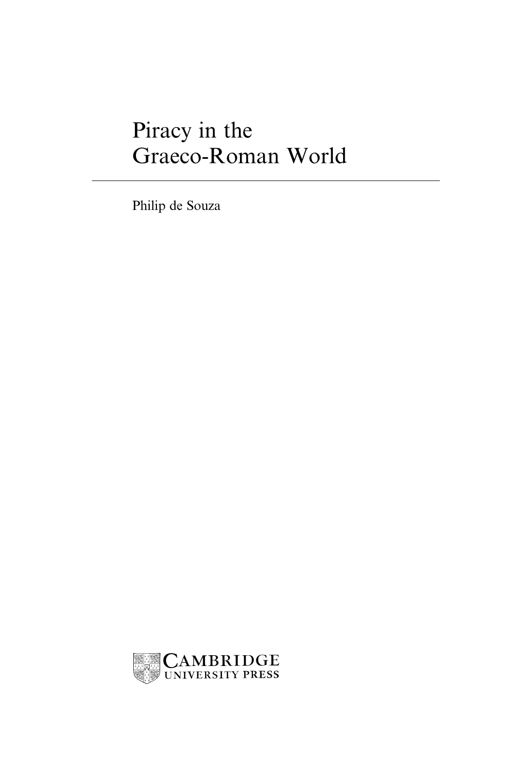 Piracy in the Graeco-Roman World