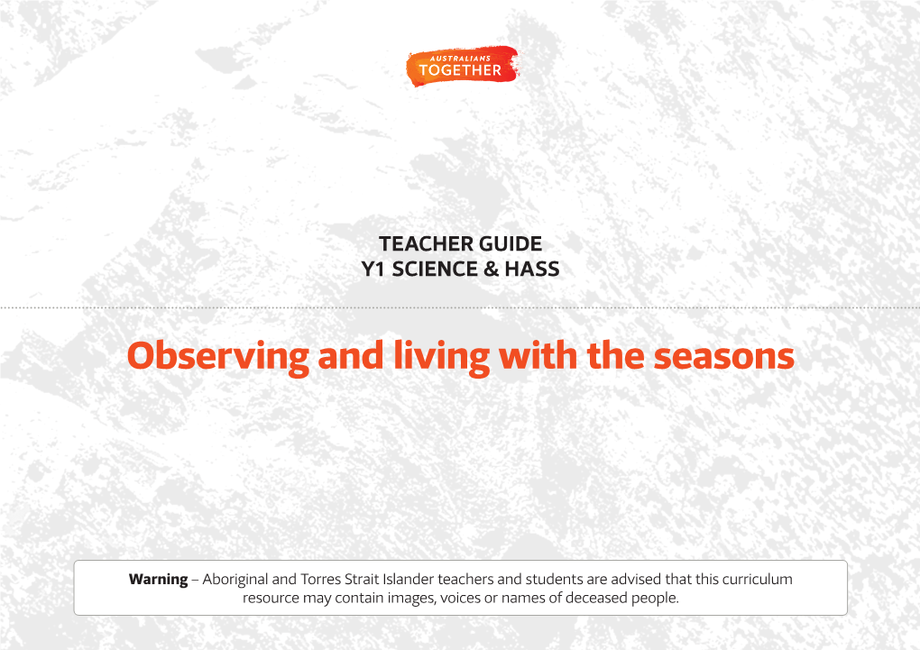 Observing and Living with the Seasons