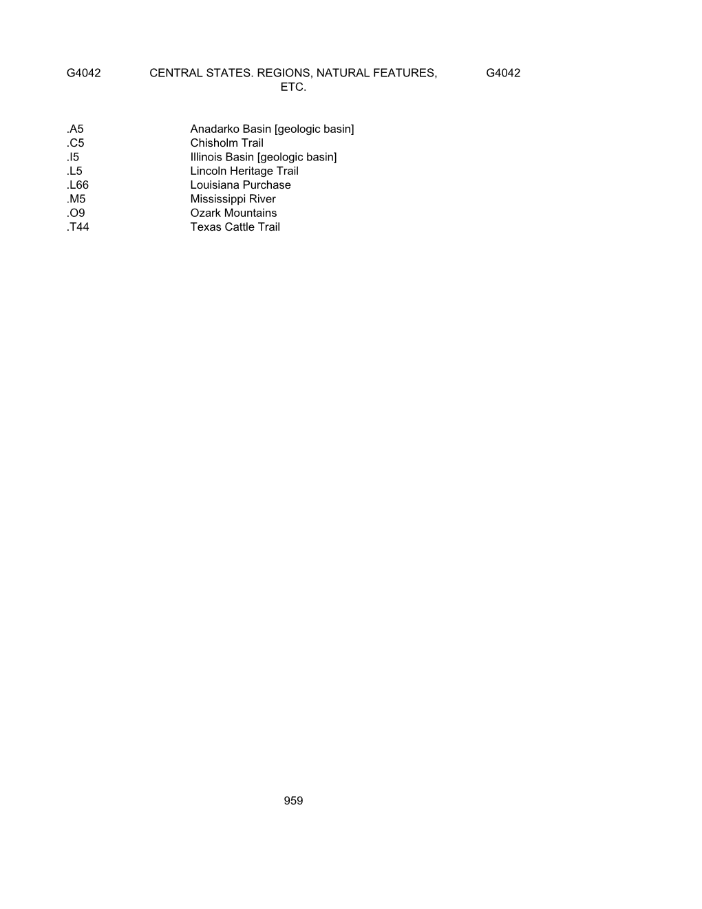 Class G Tables of Geographic Cutter Numbers: Maps -- by Region Or