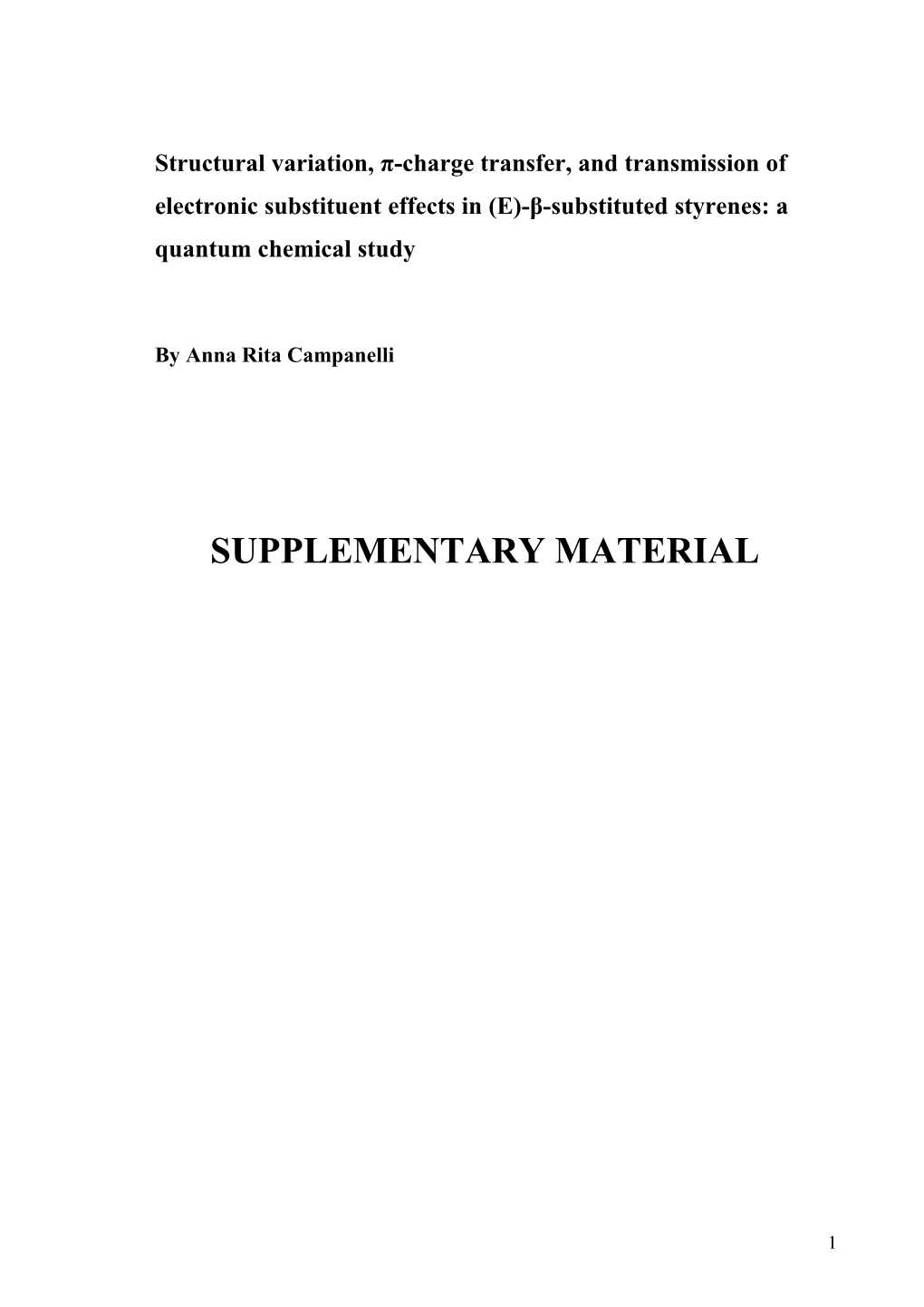 Structural Variation, Π-Charge Transfer, and Transmission of Electronic Substituent Effects