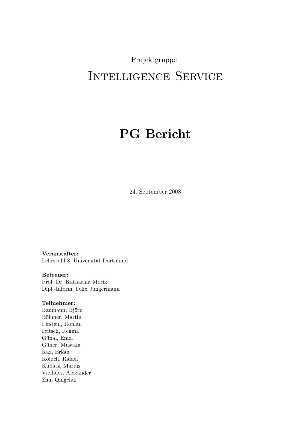 PG520: Intelligence Service