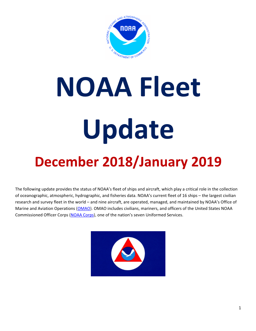 NOAA Fleet Update December 2018/January 2019