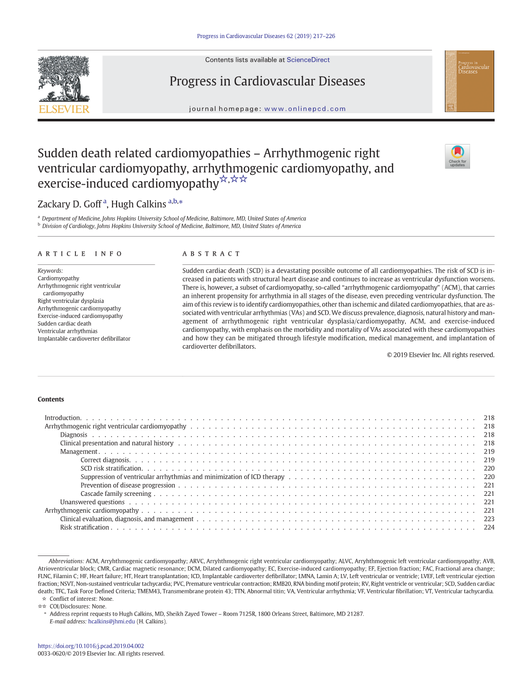 Sudden Death Related Cardiomyopathies – Arrhythmogenic Right Ventricular Cardiomyopathy, Arrhythmogenic Cardiomyopathy, and ☆ ☆☆ Exercise-Induced Cardiomyopathy