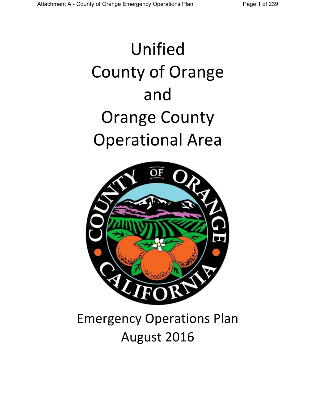 County of Orange Emergency Operations Plan Page 1 of 239