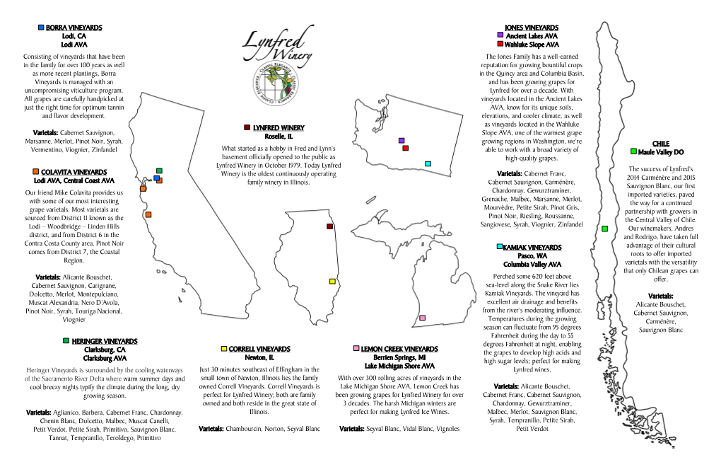 BORRA VINEYARDS JONES VINEYARDS Lodi, CA Ancient Lakes AVA Lodi AVA Wahluke Slope AVA