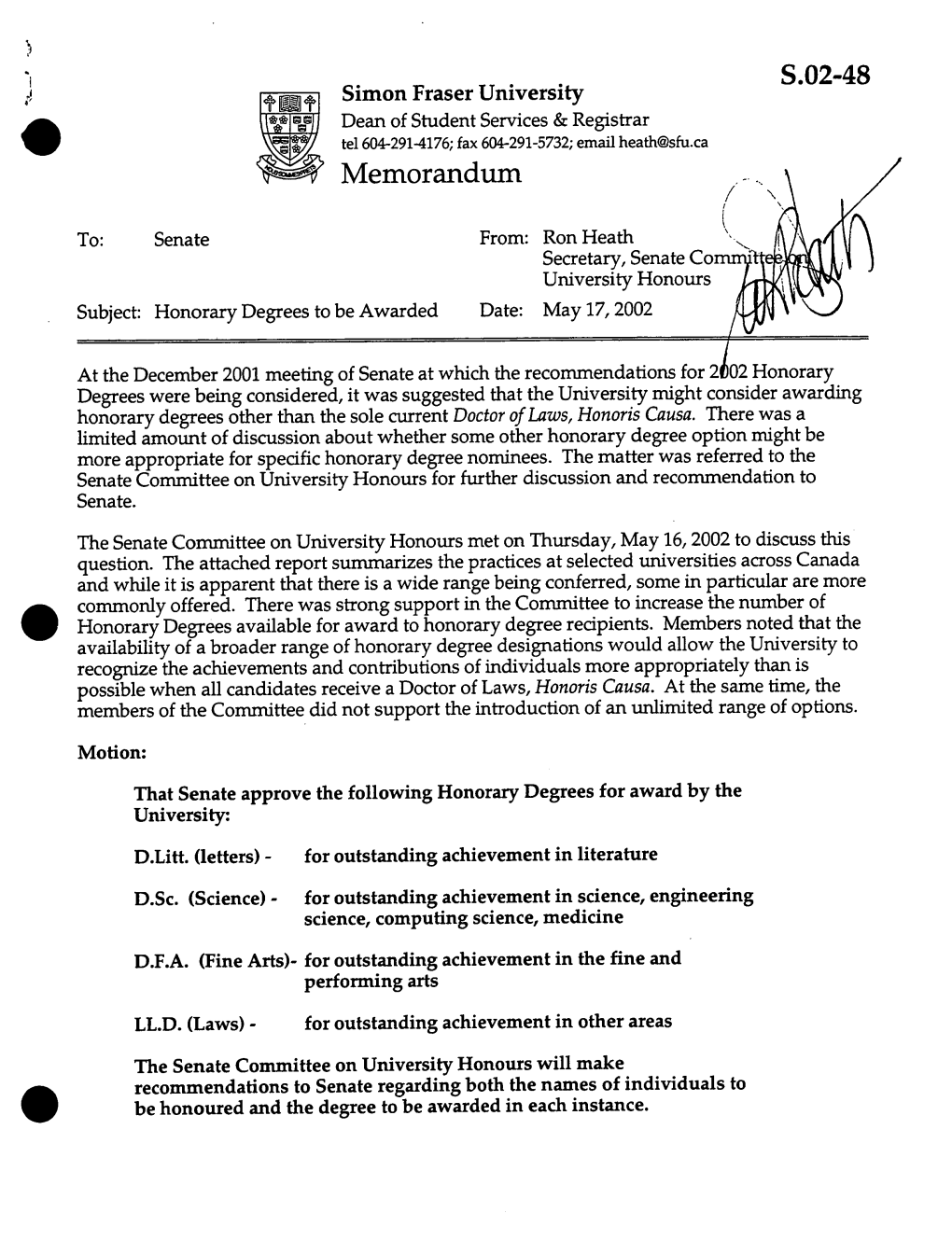 S.02-48 Memorandum