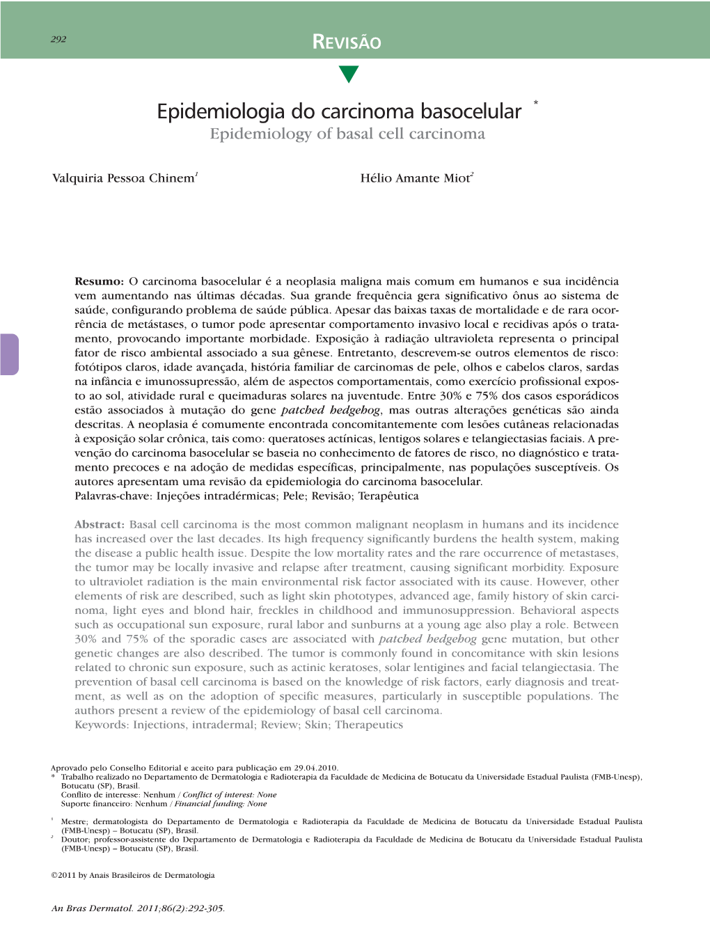 Epidemiology of Basal Cell Carcinoma *