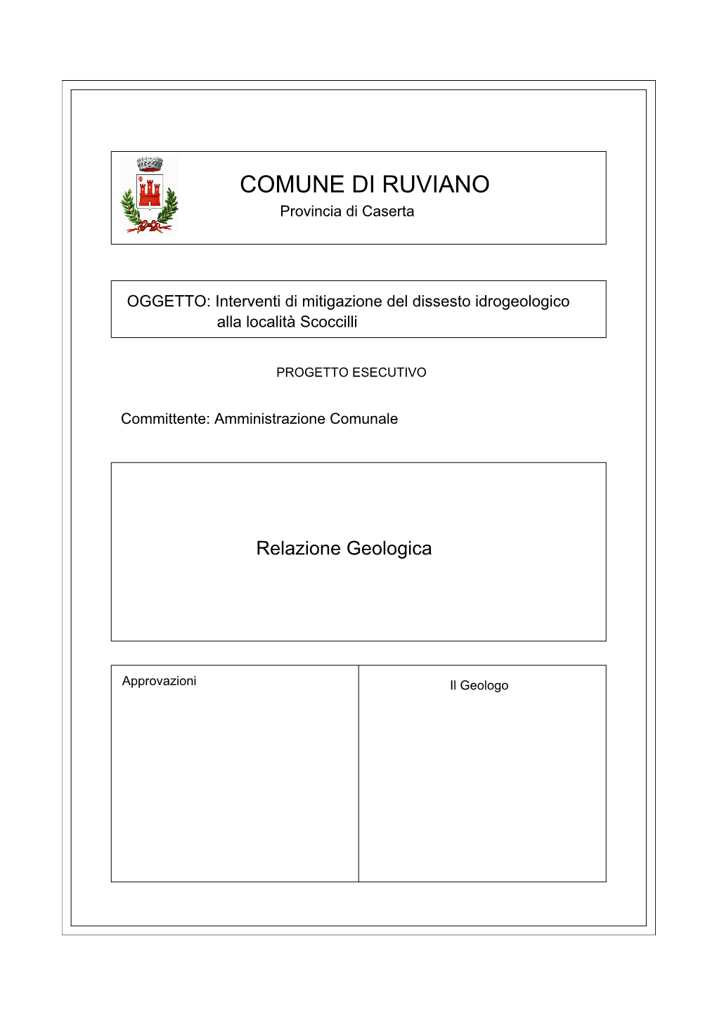 COMUNE DI RUVIANO Provincia Di Caserta