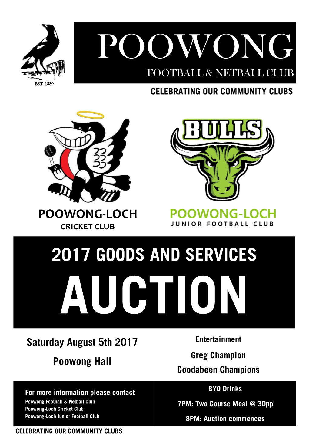 Poowong-Loch Cricket Club 2017 Goods and Services Auction