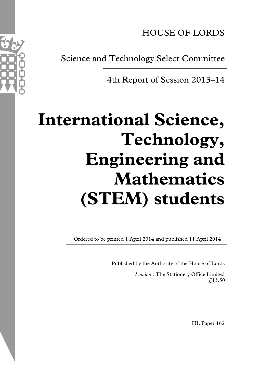 International Science, Technology, Engineering and Mathematics (STEM) Students