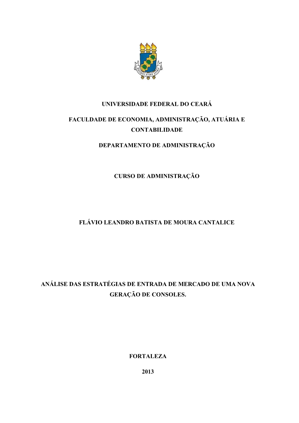 Universidade Federal Do Ceará Faculdade De