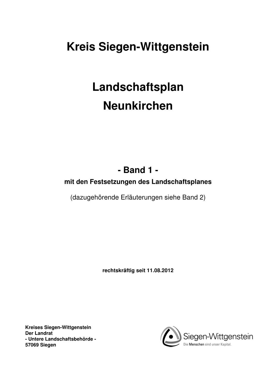 Kreis Siegen-Wittgenstein Landschaftsplan Neunkirchen